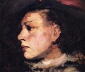 Perfil de chica con sombrero retrato Frank Duveneck